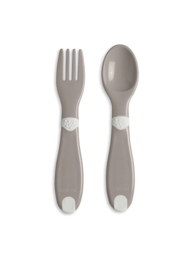 Chicco First Cutlery 12M+ Grey - Image 1